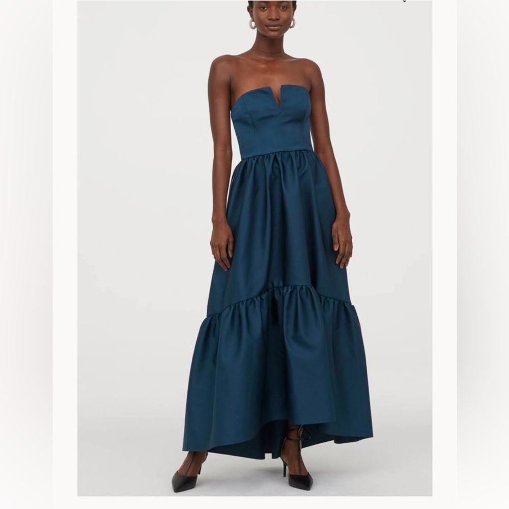H&M Dark Teal Formal Strapless Gown